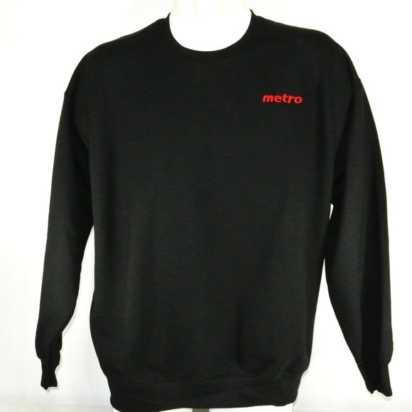METRO Grocery Store Employee Uniform Black Sweatshirt Shirt Size XL NWT - Picture 3 of 9